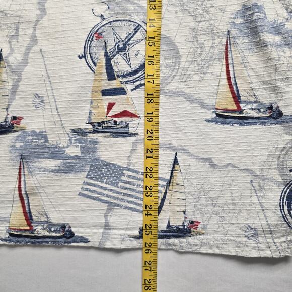 Royale Air Polo Shirt Mens Large Nautical Sailboat Map Flag Compass Vintage - Picture 8 of 8